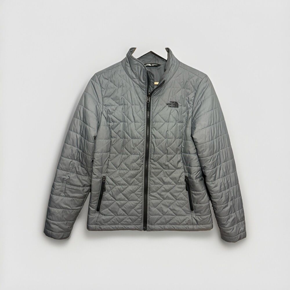 The North Face Tamburello Jacket Womens Medium Gray Quilted Full Zip Puffer